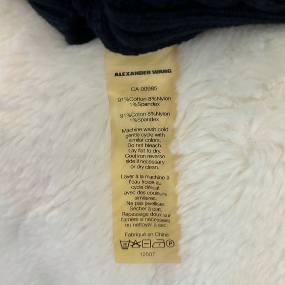 T by Alexander Wang Cotton Rib Knit Two-Way Zip Cropped Tank Size Small Stretch - Picture 8 of 11